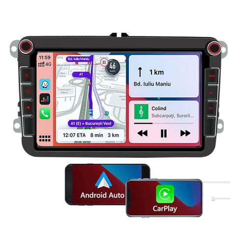 Car Radio for VW Android 13 Multimedia 8" Inch Touch Screen Navigation Media Car Stereo With Carplay And Android Auto