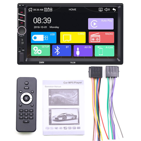 Car stereo manufacturer double din car stereo with carplay support fm radio bluetooth RCA AUX reversing camera input mirror link