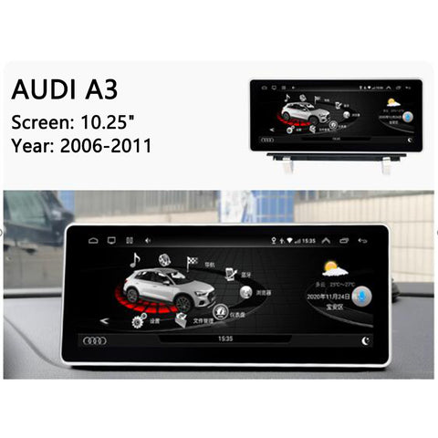 head unit android car radio for AUDI A3 2006-2011 with wireless carplay and android auto HD screen support wifi navigation system