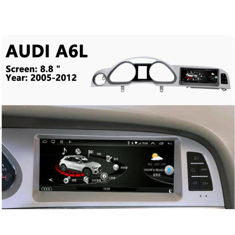 Android car stereo autoradio for AUDI A6L 2005-2012 with wireless carplay and android auto HD screen support wifi navigation system
