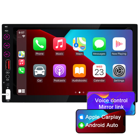 car stereo manufacturer autoradio bluetooth with carplay and android auto double din car radio bluetooth 5.0 FM AM usb aux mirror link camera input