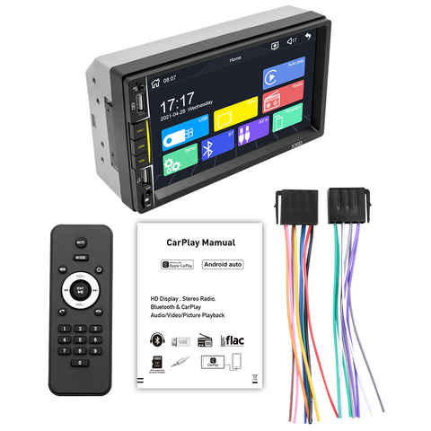 autoradio met bluetoot car stereo with carplay and android auto wifi gps navigation system 7 inch touch screen aux camera input