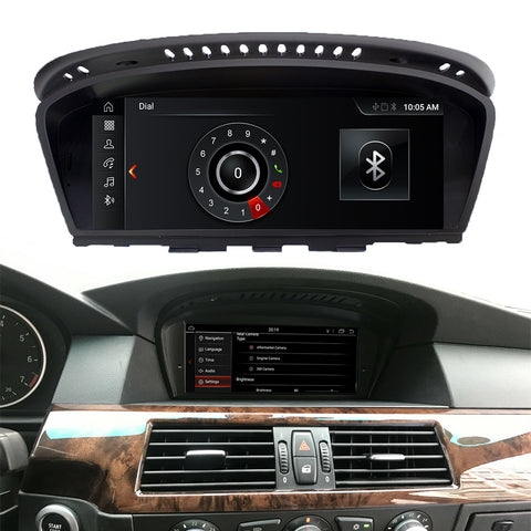 Android automotive car stereo for bmw 5 Series E60 E61 E62 E63 E90 E91 E92 E93 8.8 inch ips screen with carplay and android auto