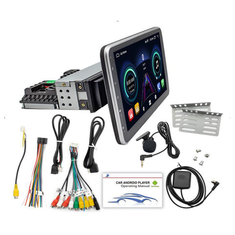car radio wholesaler double din single din car stereo android 10 inch ips screen 360° manually adjustable screen supports wireless carplay and android auto bluetooth 5.0 aux usb